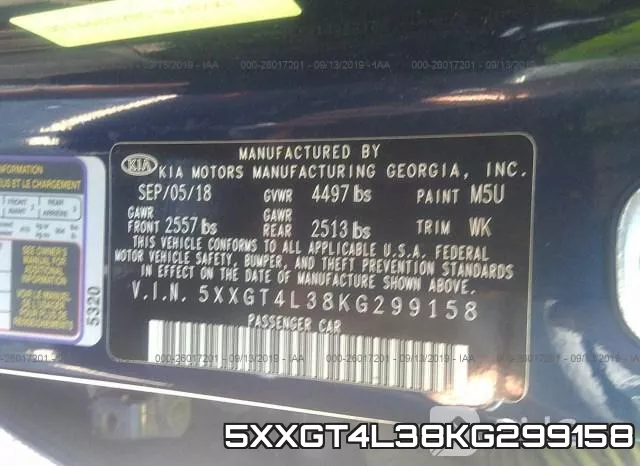 5XXGT4L38KG299158 фото 10