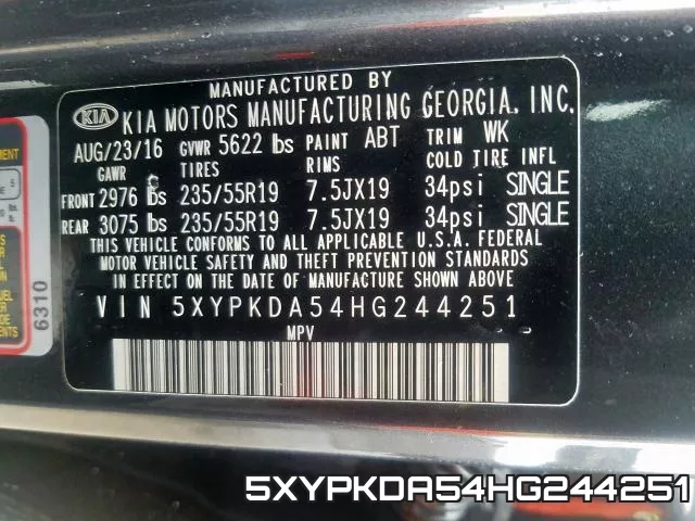 5XYPKDA54HG244251 фото 2