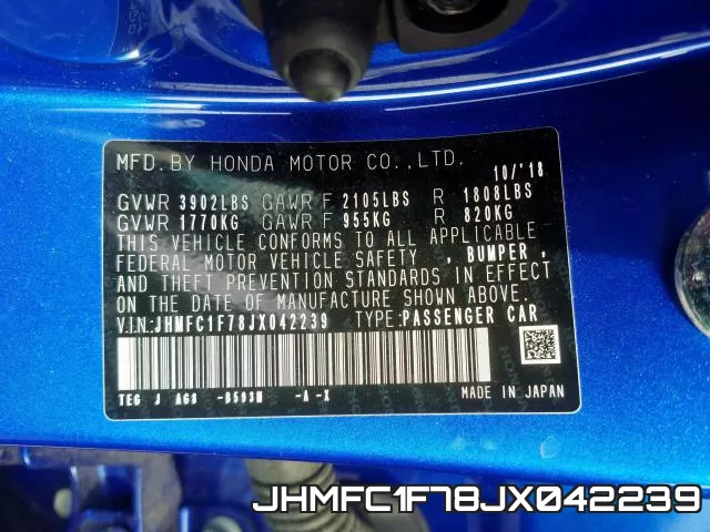 JHMFC1F78JX042239 фото 2