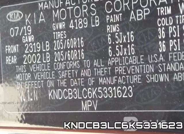KNDCB3LC6K5331623 фото 8