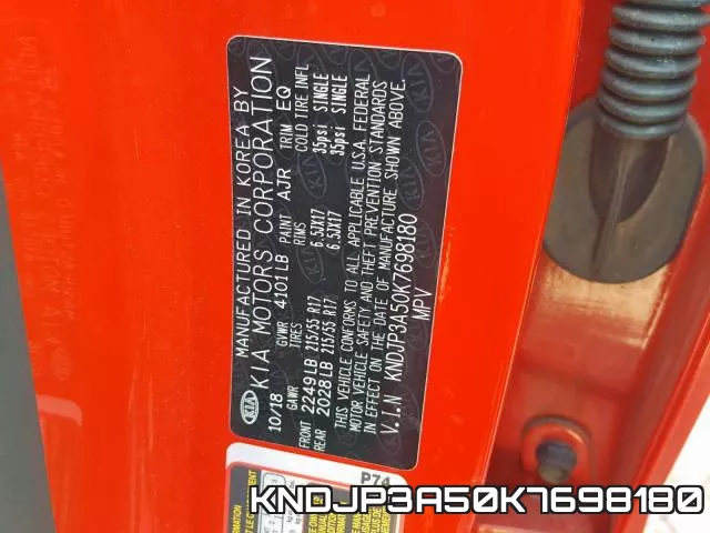 KNDJP3A50K7698180 фото 2