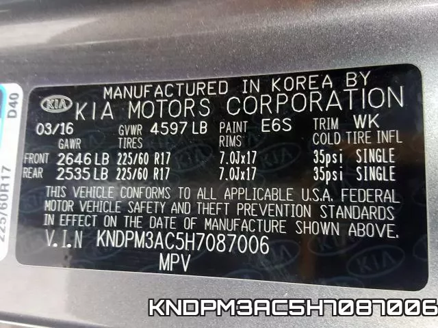 KNDPM3AC5H7087006 фото 2