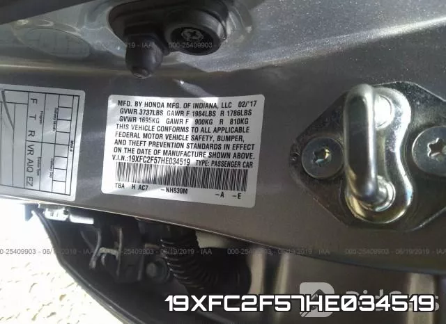 19XFC2F57HE034519 фото 8