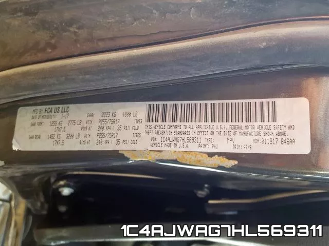 1C4AJWAG7HL569311 фото 2