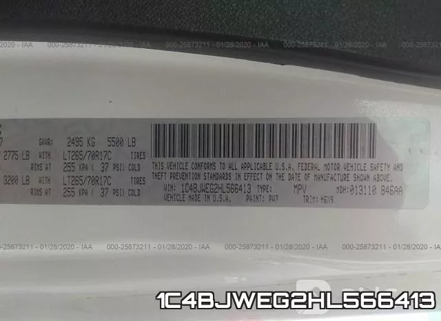 1C4BJWEG2HL566413 фото 7