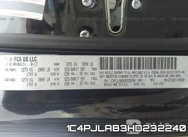 1C4PJLAB3HD232240 фото 10