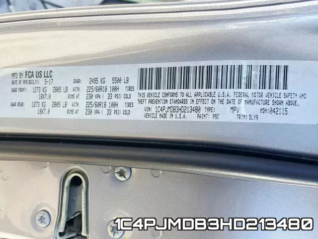 1C4PJMDB3HD213480 фото 2