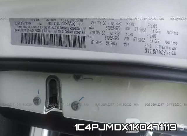 1C4PJMDX1KD471113 фото 5