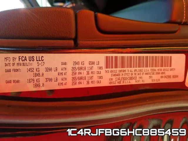 1C4RJFBG6HC885459 фото 2