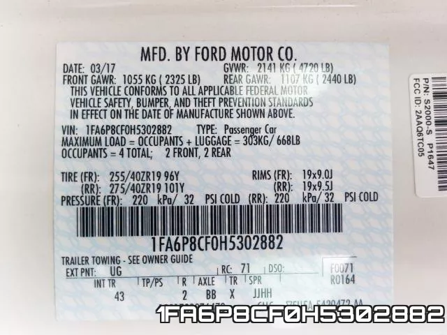 1FA6P8CF0H5302882 фото 2