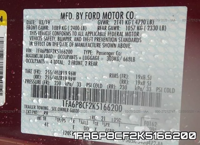 1FA6P8CF2K5166200 фото 8