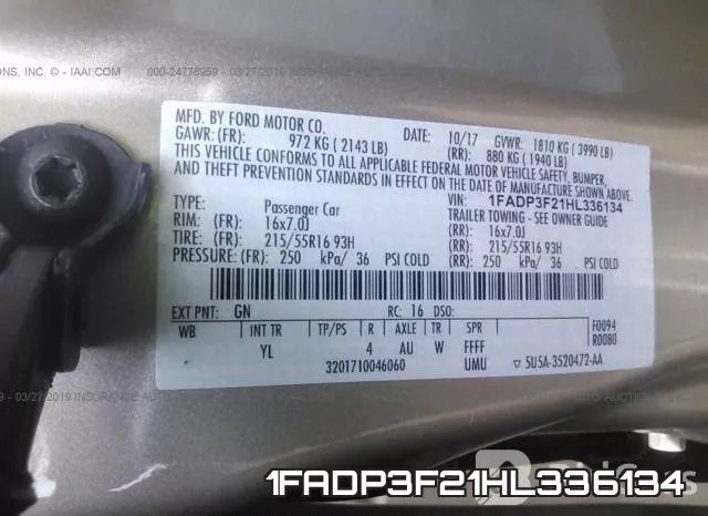 1FADP3F21HL336134 фото 8