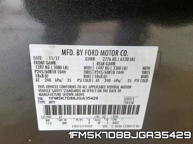 1FM5K7D88JGA35429 фото 2
