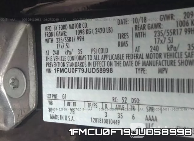1FMCU0F79JUD58998 фото 10