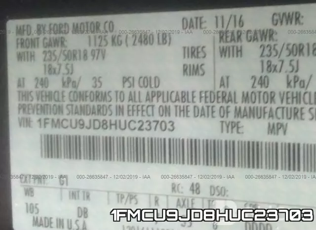 1FMCU9JD8HUC23703 фото 10