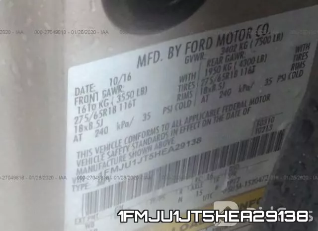 1FMJU1JT5HEA29138 фото 7