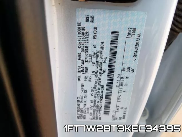 1FT7W2BT3KEC34395 фото 2