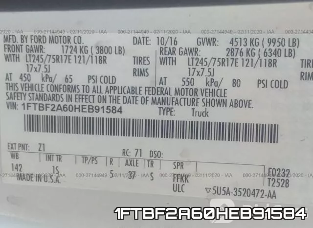 1FTBF2A60HEB91584 фото 10