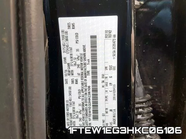 1FTEW1EG3HKC06106 фото 2