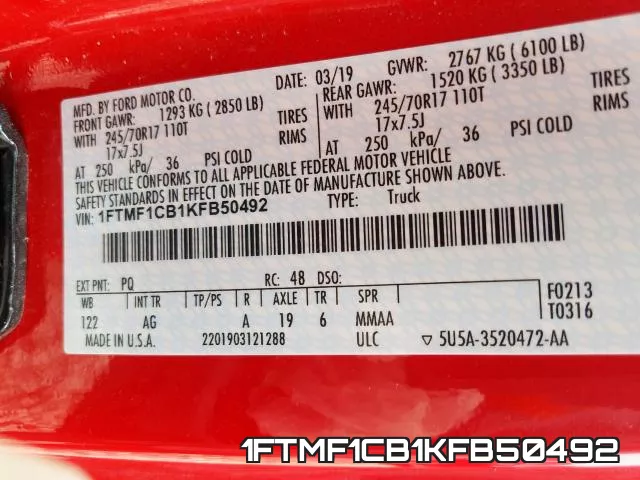 1FTMF1CB1KFB50492 фото 2