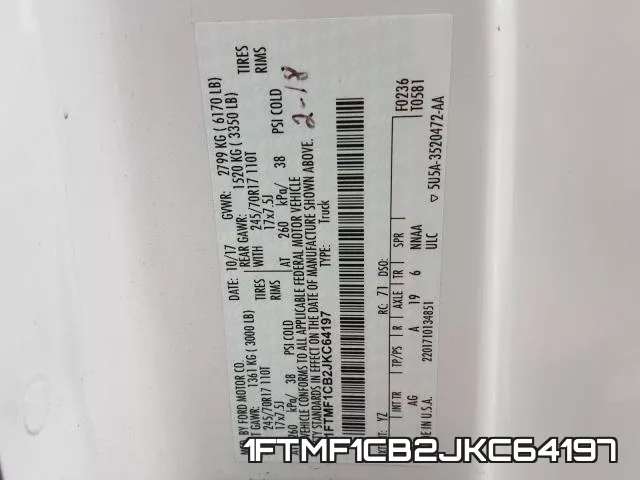 1FTMF1CB2JKC64197 фото 2