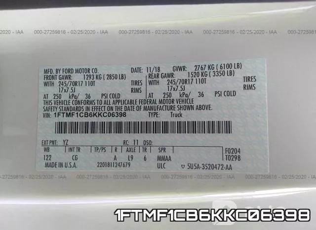 1FTMF1CB6KKC06398 фото 10