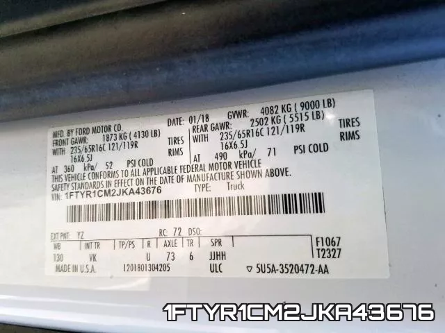 1FTYR1CM2JKA43676 фото 2