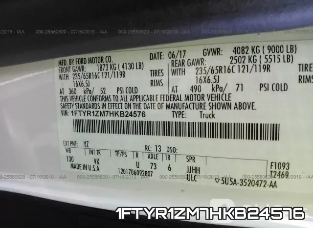 1FTYR1ZM7HKB24576 фото 6