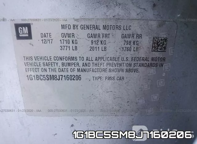 1G1BC5SM8J7160206 фото 10