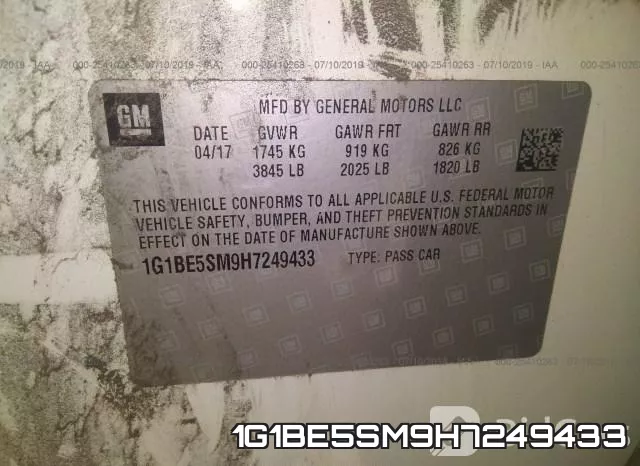 1G1BE5SM9H7249433 фото 10