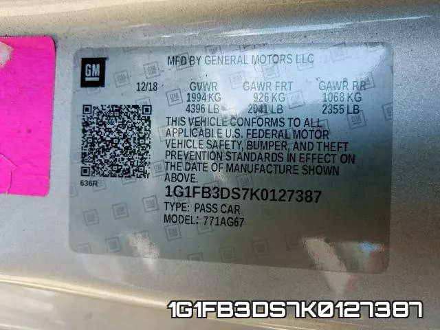 1G1FB3DS7K0127387 фото 2