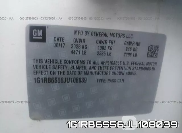 1G1RB6S56JU108039 фото 10