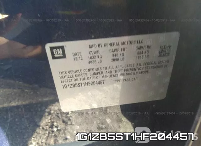 1G1ZB5ST1HF204457 фото 10