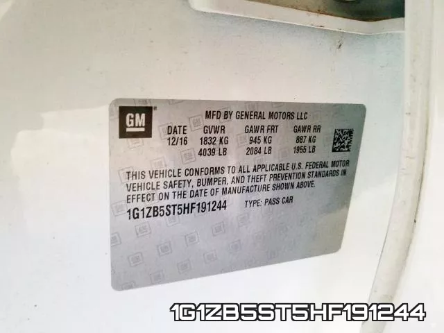 1G1ZB5ST5HF191244 фото 2