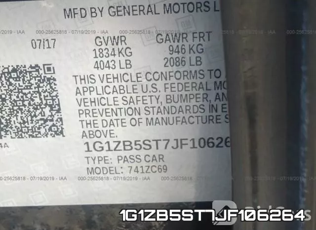 1G1ZB5ST7JF106264 фото 7