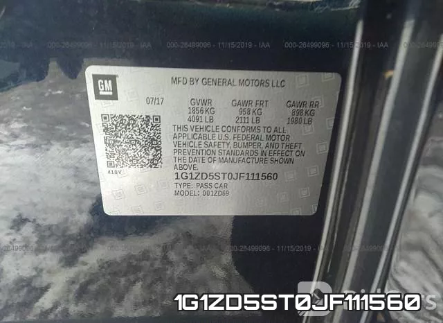 1G1ZD5ST0JF111560 фото 6