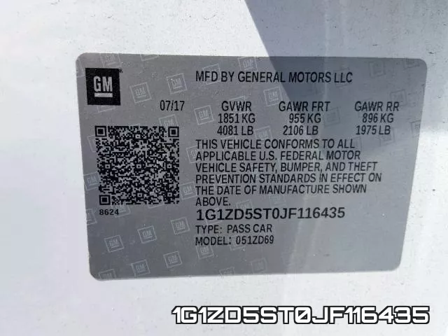 1G1ZD5ST0JF116435 фото 2