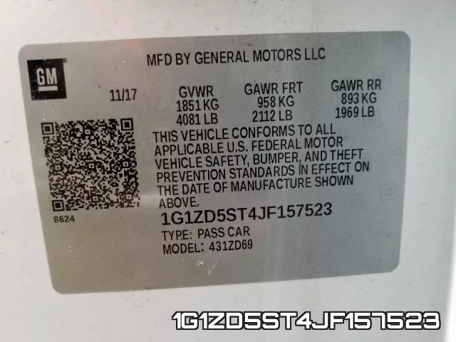 1G1ZD5ST4JF157523 фото 2