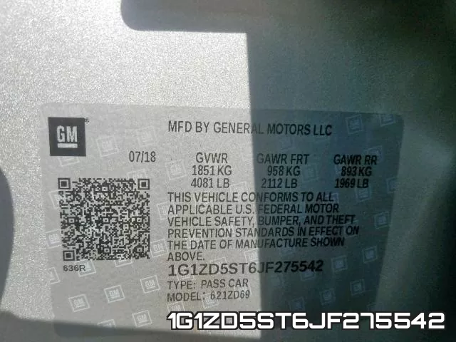 1G1ZD5ST6JF275542 фото 2