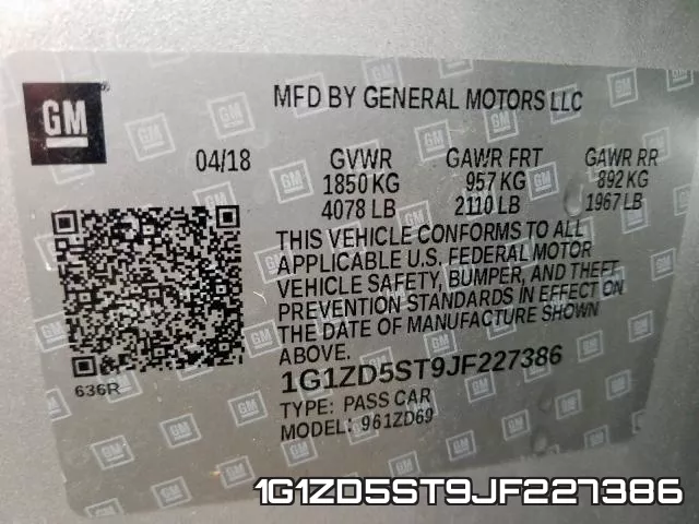 1G1ZD5ST9JF227386 фото 2