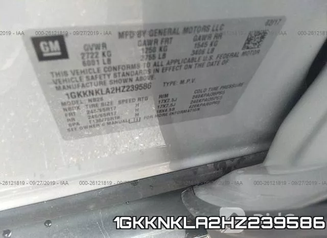 1GKKNKLA2HZ239586 фото 10