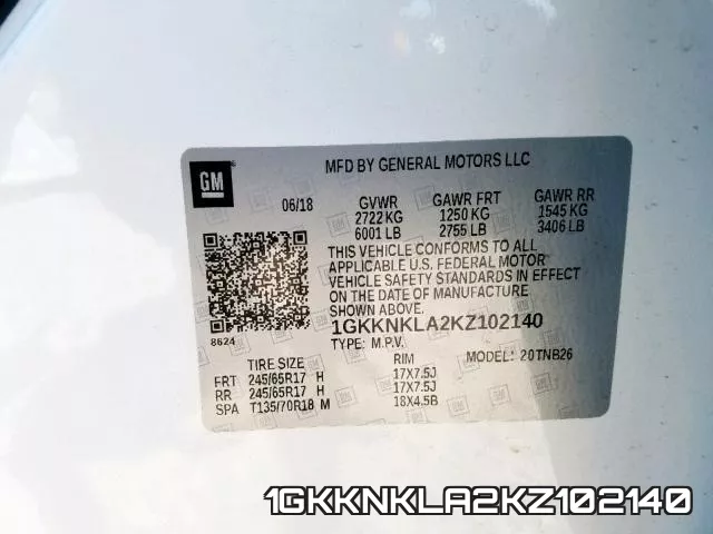 1GKKNKLA2KZ102140 фото 2
