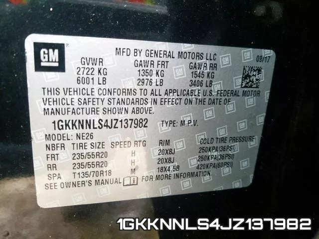 1GKKNNLS4JZ137982 фото 2