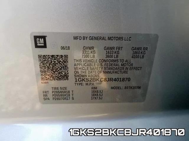 1GKS2BKC8JR401870 фото 2