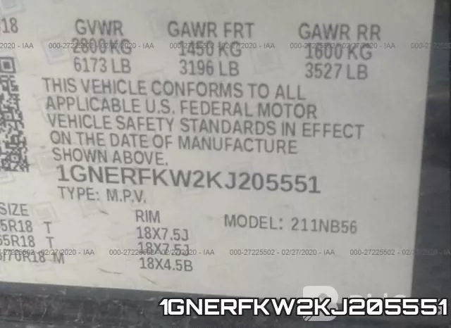 1GNERFKW2KJ205551 фото 10