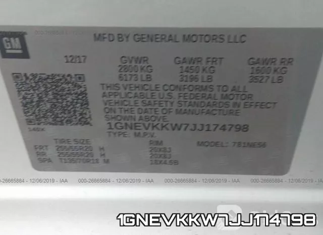 1GNEVKKW7JJ174798 фото 10