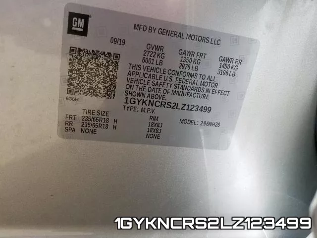 1GYKNCRS2LZ123499 фото 2