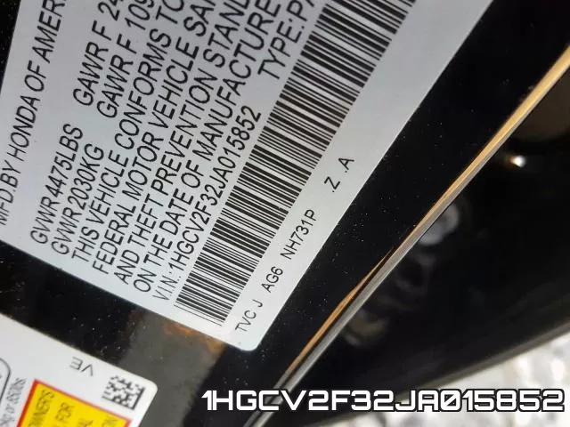 1HGCV2F32JA015852 фото 2