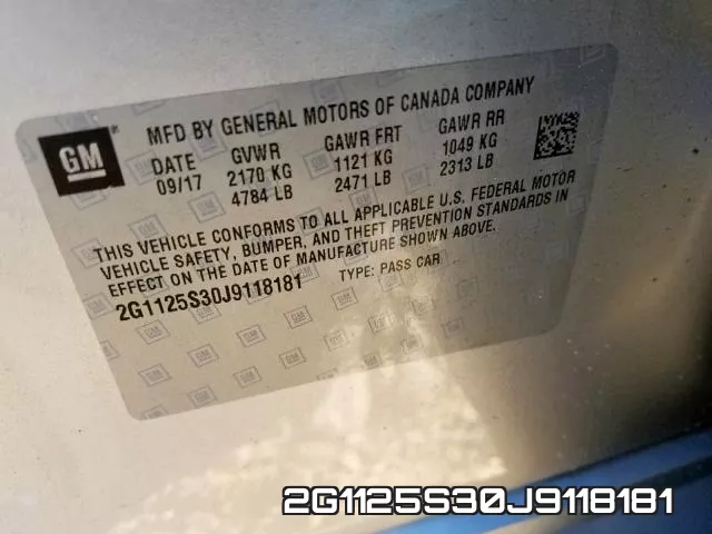 2G1125S30J9118181 фото 2