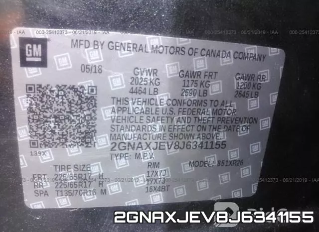 2GNAXJEV8J6341155 фото 10